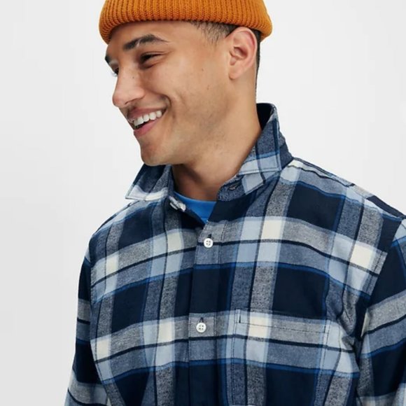 Gap 100% Organic Cotton Midweight Flannel Shirt Medium $78 - Picture 1 of 4